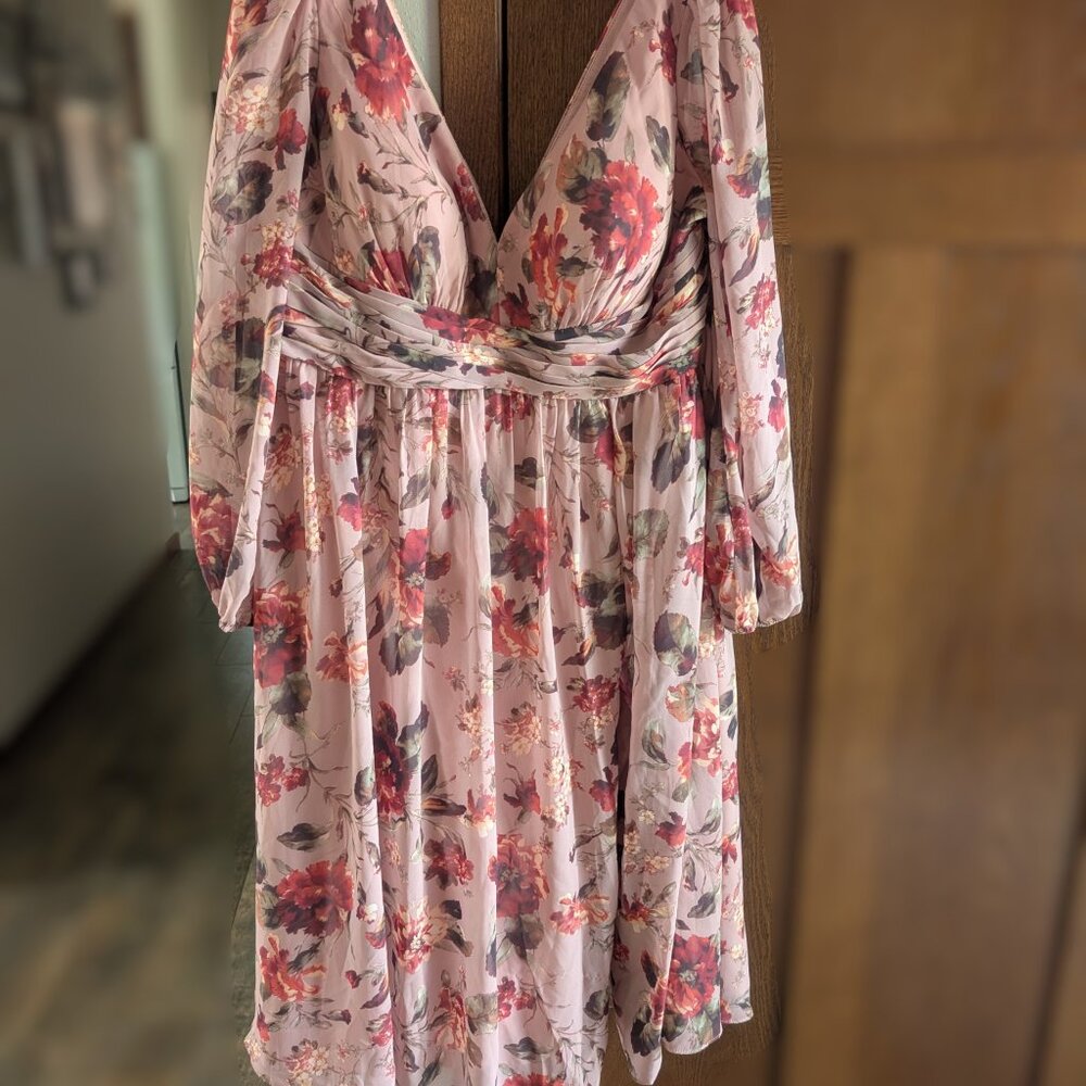 Azazie Steve Mauve Midi Dress, Size A22, NWT